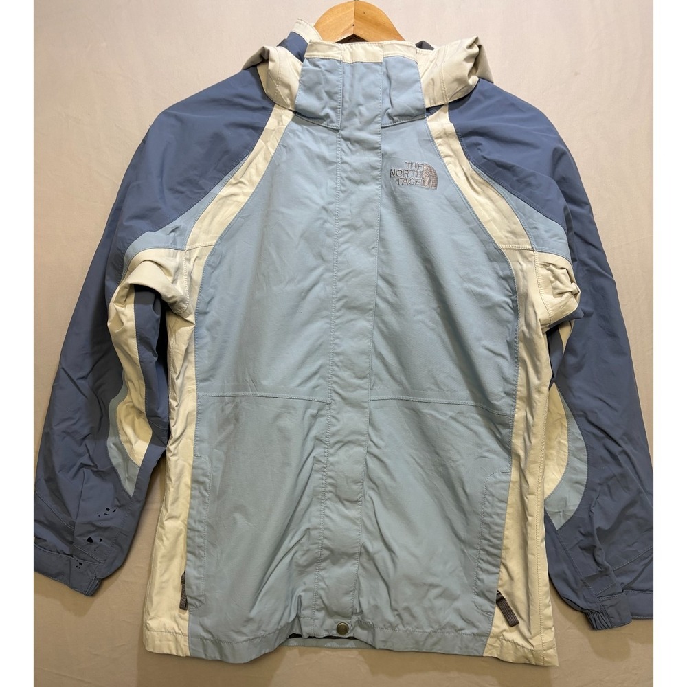 The North Face‎ HyVent Rain Jacket Girls Blue Outdoor Hooded Waterproof Logo XL
